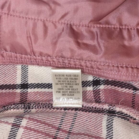 Plaid Flannel Chore Shirt Women Small Pink Whimsygoth Tartan Western Barn Jacket - Picture 6 of 16